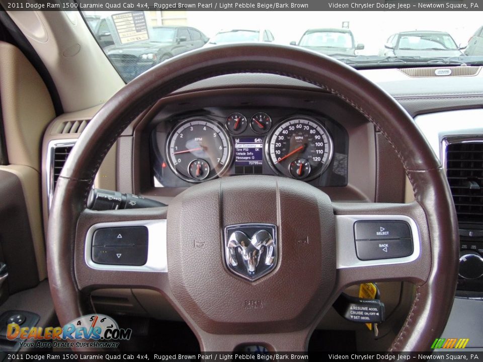 2011 Dodge Ram 1500 Laramie Quad Cab 4x4 Rugged Brown Pearl / Light Pebble Beige/Bark Brown Photo #26