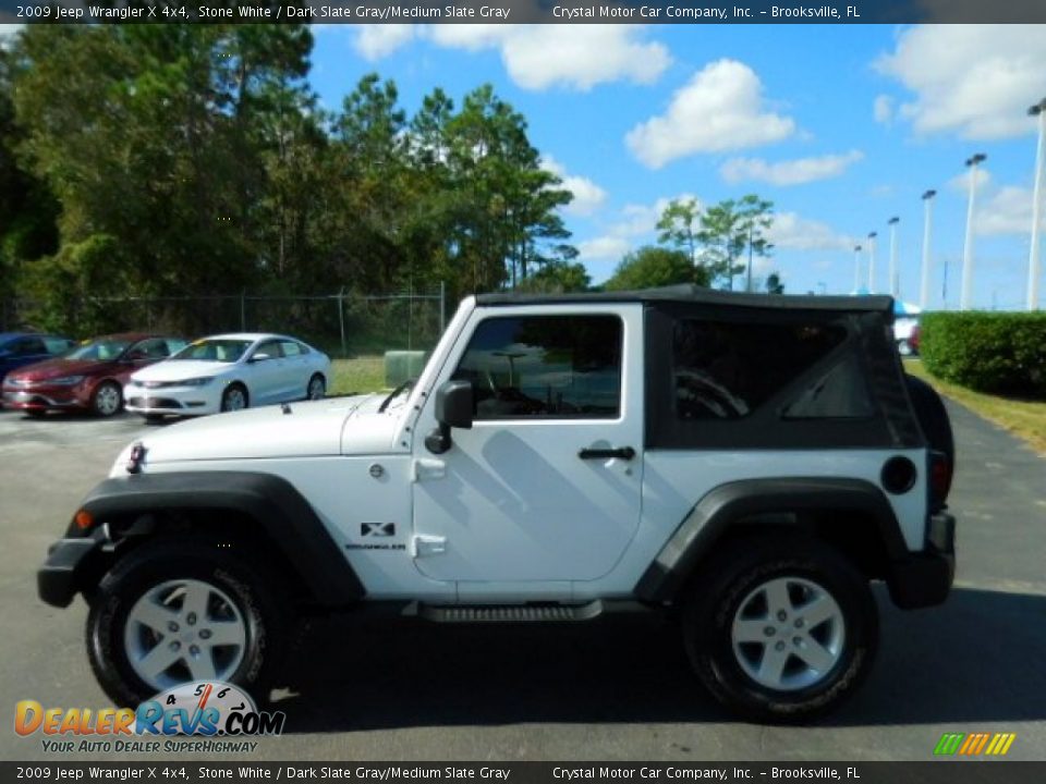2009 Jeep Wrangler X 4x4 Stone White / Dark Slate Gray/Medium Slate Gray Photo #2