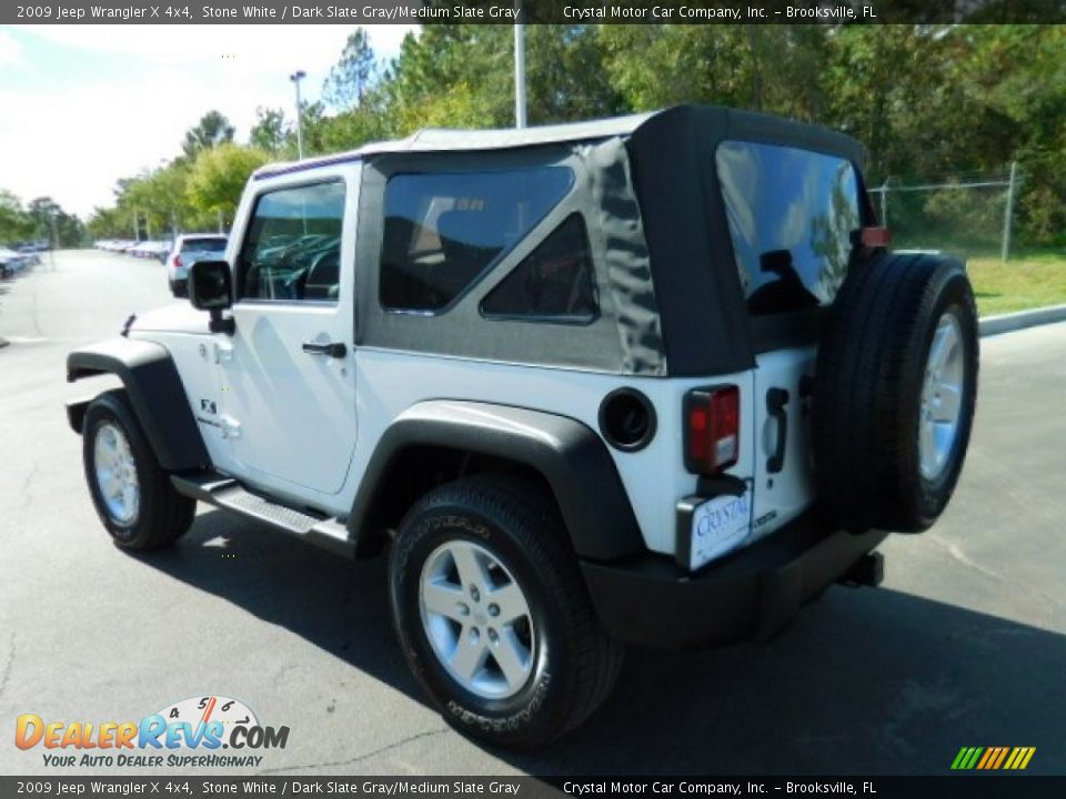2009 Jeep Wrangler X 4x4 Stone White / Dark Slate Gray/Medium Slate Gray Photo #3