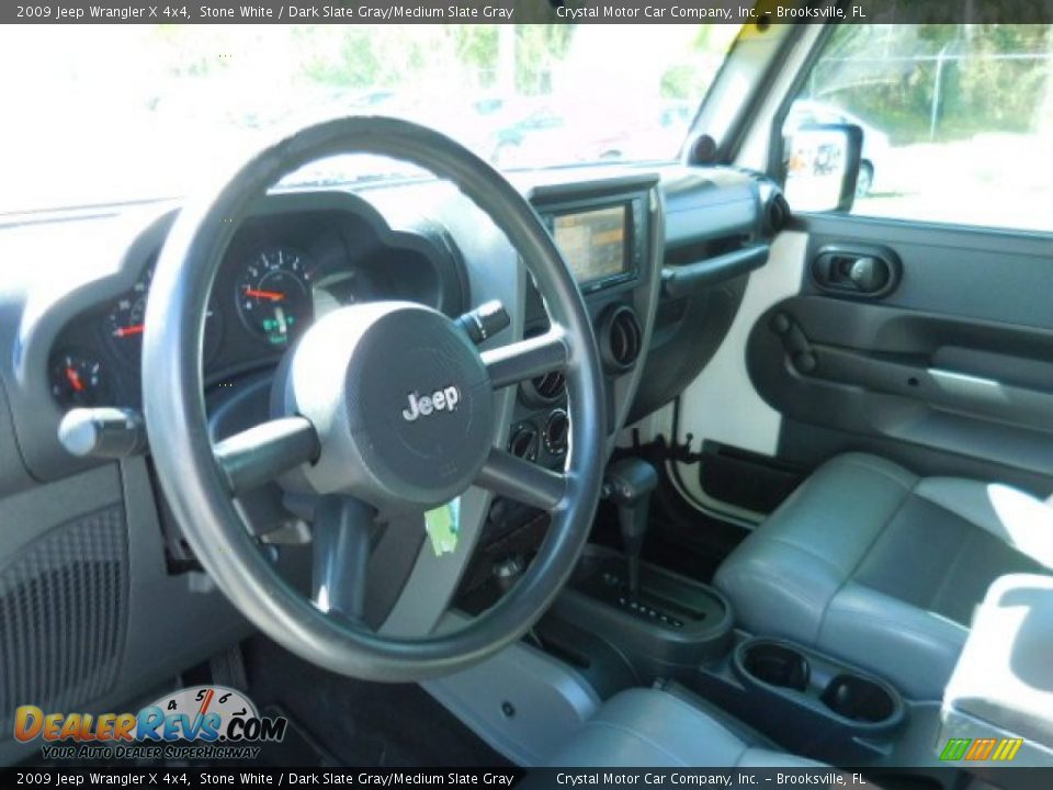 2009 Jeep Wrangler X 4x4 Stone White / Dark Slate Gray/Medium Slate Gray Photo #6