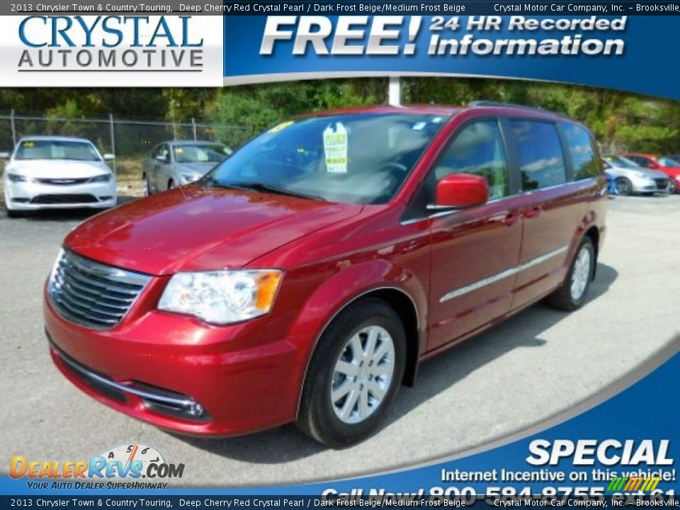 2013 Chrysler Town & Country Touring Deep Cherry Red Crystal Pearl / Dark Frost Beige/Medium Frost Beige Photo #1