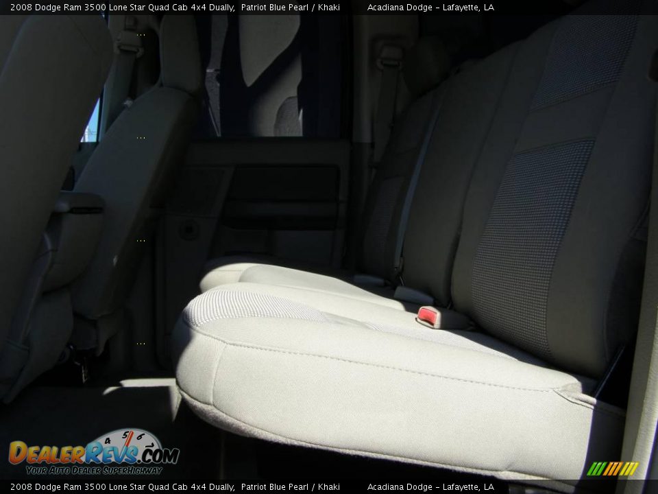 2008 Dodge Ram 3500 Lone Star Quad Cab 4x4 Dually Patriot Blue Pearl / Khaki Photo #10