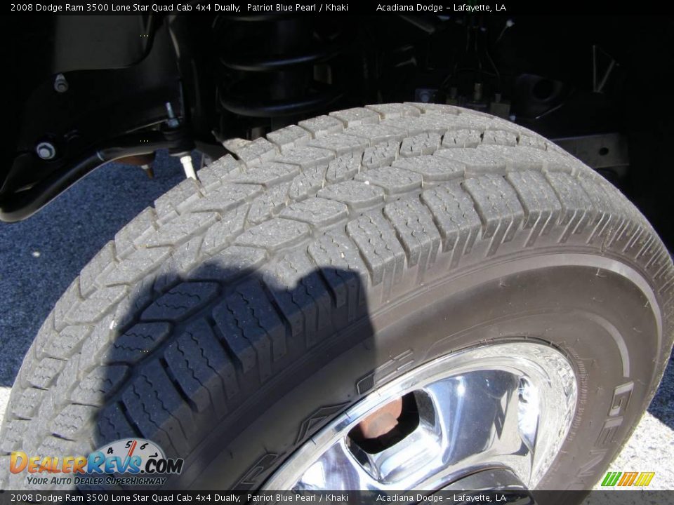 2008 Dodge Ram 3500 Lone Star Quad Cab 4x4 Dually Patriot Blue Pearl / Khaki Photo #12