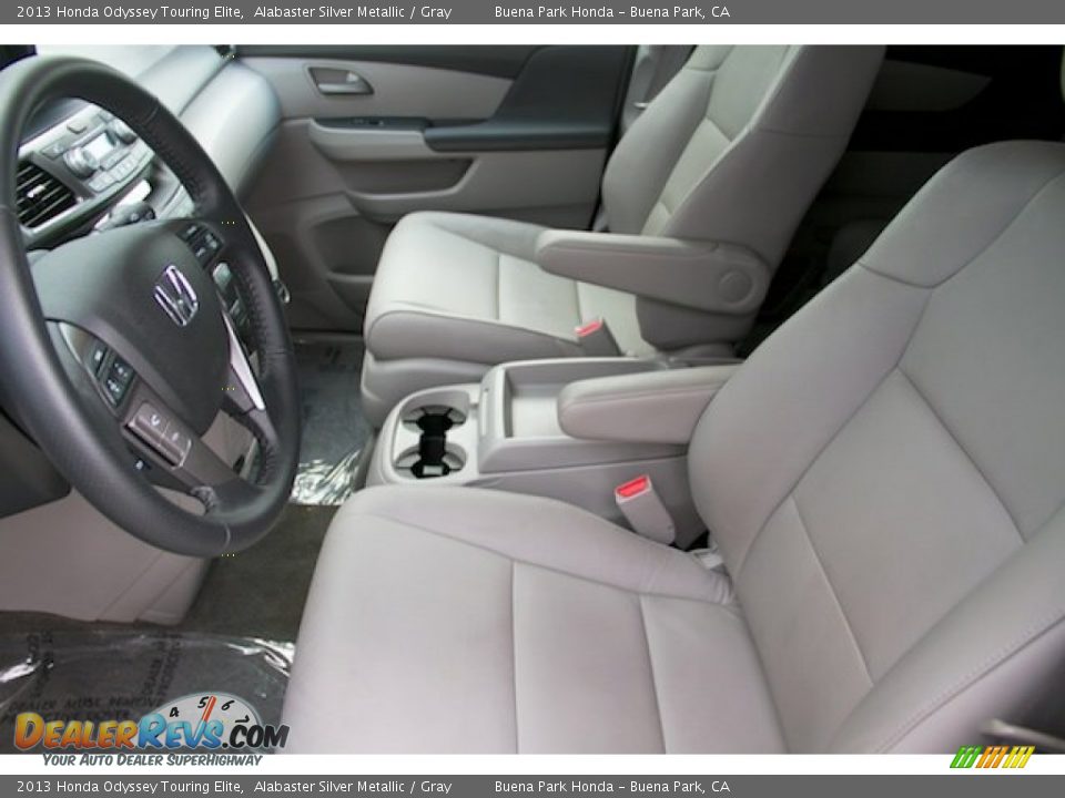 2013 Honda Odyssey Touring Elite Alabaster Silver Metallic / Gray Photo #3