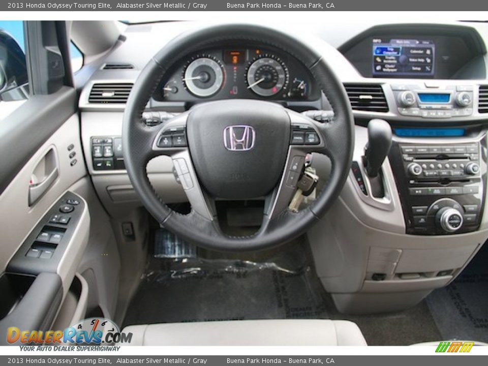 2013 Honda Odyssey Touring Elite Alabaster Silver Metallic / Gray Photo #5