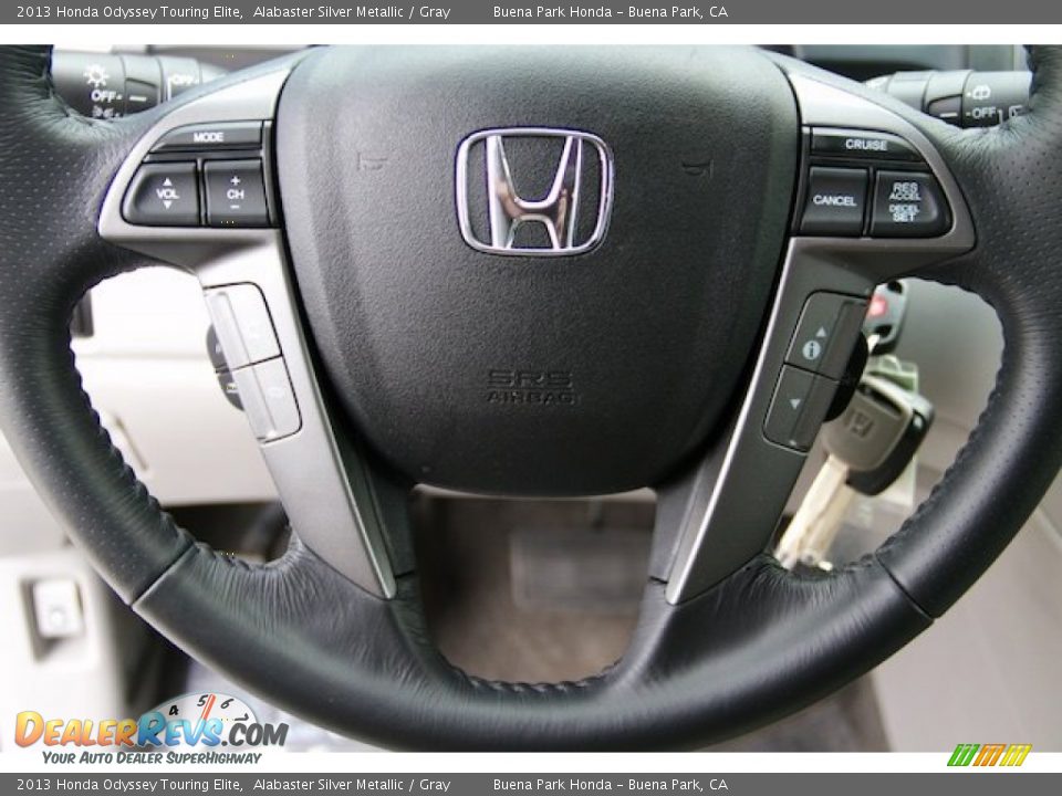 2013 Honda Odyssey Touring Elite Alabaster Silver Metallic / Gray Photo #11