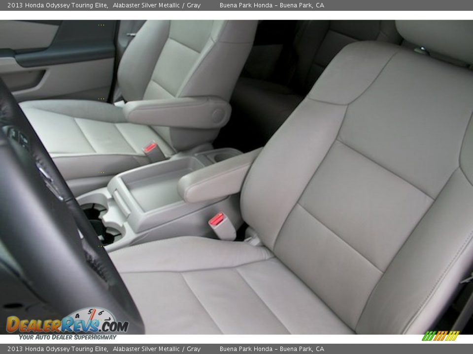 2013 Honda Odyssey Touring Elite Alabaster Silver Metallic / Gray Photo #12