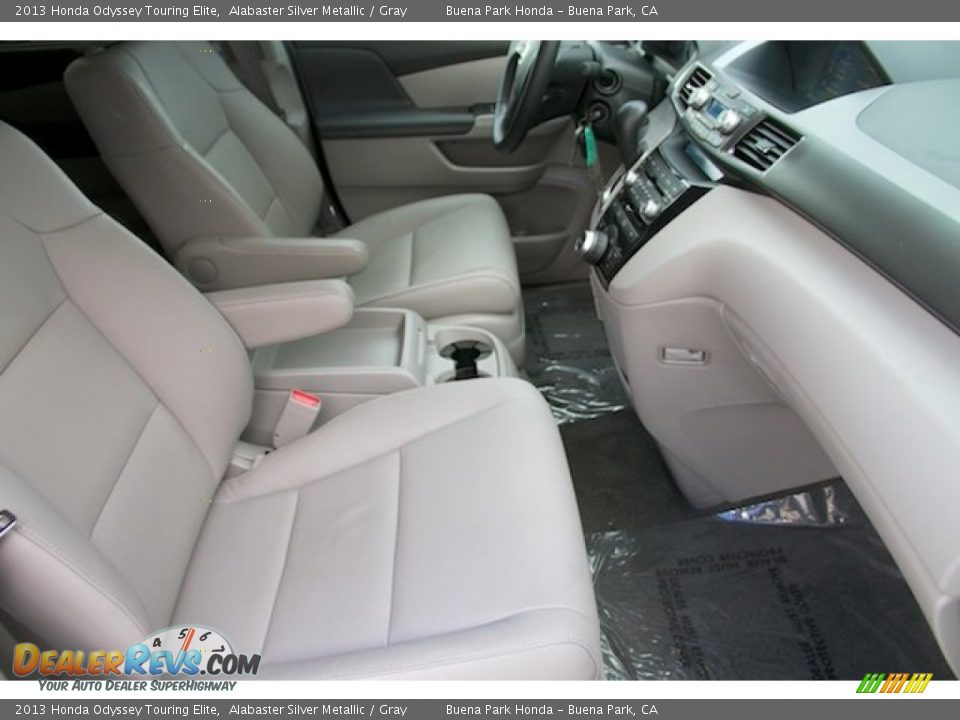 2013 Honda Odyssey Touring Elite Alabaster Silver Metallic / Gray Photo #21