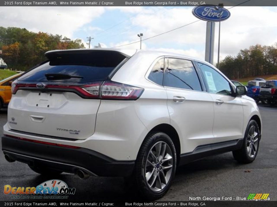 2015 Ford Edge Titanium AWD White Platinum Metallic / Cognac Photo #5
