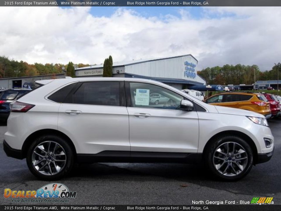 2015 Ford Edge Titanium AWD White Platinum Metallic / Cognac Photo #6