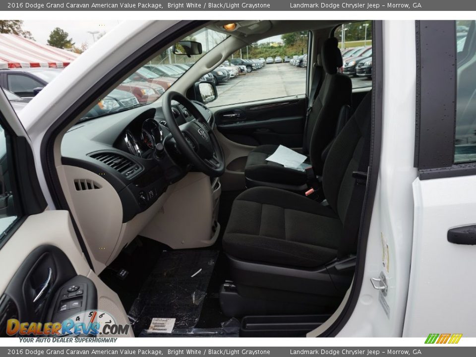 2016 Dodge Grand Caravan American Value Package Bright White / Black/Light Graystone Photo #6