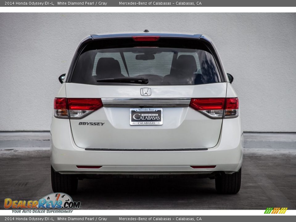 2014 Honda Odyssey EX-L White Diamond Pearl / Gray Photo #3