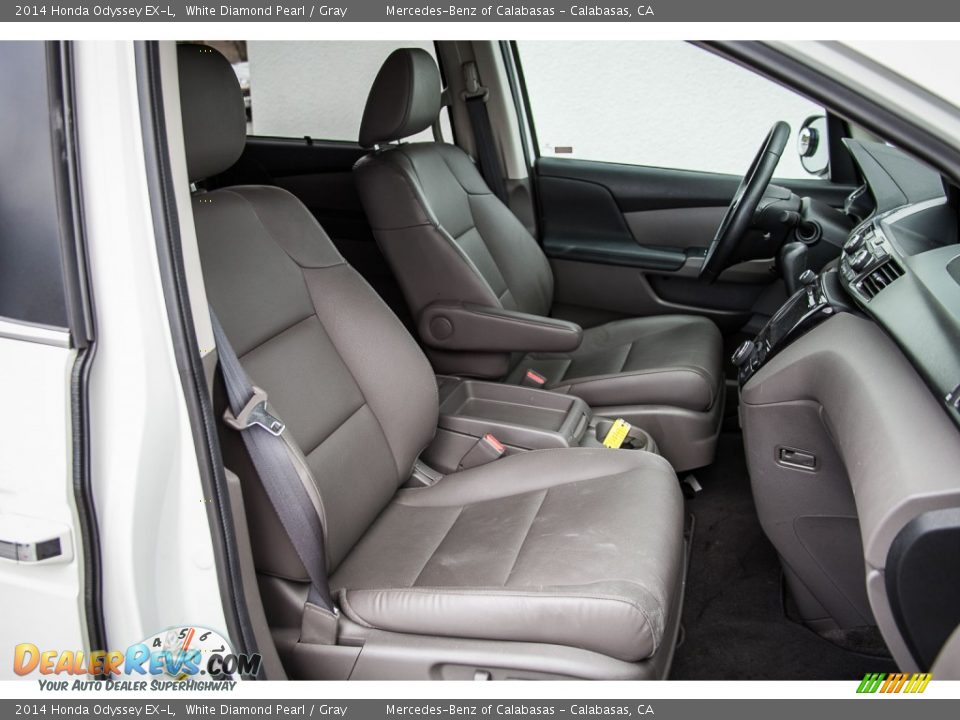 2014 Honda Odyssey EX-L White Diamond Pearl / Gray Photo #16