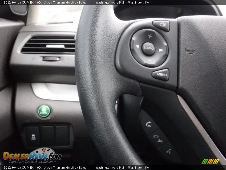 2012 Honda CR-V EX 4WD Urban Titanium Metallic / Beige Photo #15