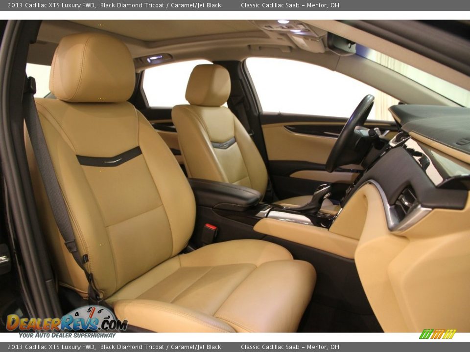 2013 Cadillac XTS Luxury FWD Black Diamond Tricoat / Caramel/Jet Black Photo #19