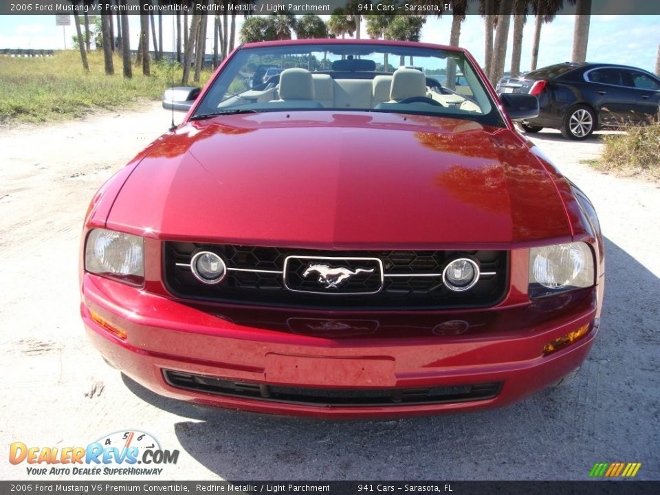 2006 Ford Mustang V6 Premium Convertible Redfire Metallic / Light Parchment Photo #2