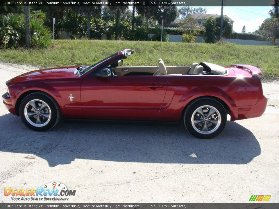 2006 Ford Mustang V6 Premium Convertible Redfire Metallic / Light Parchment Photo #4