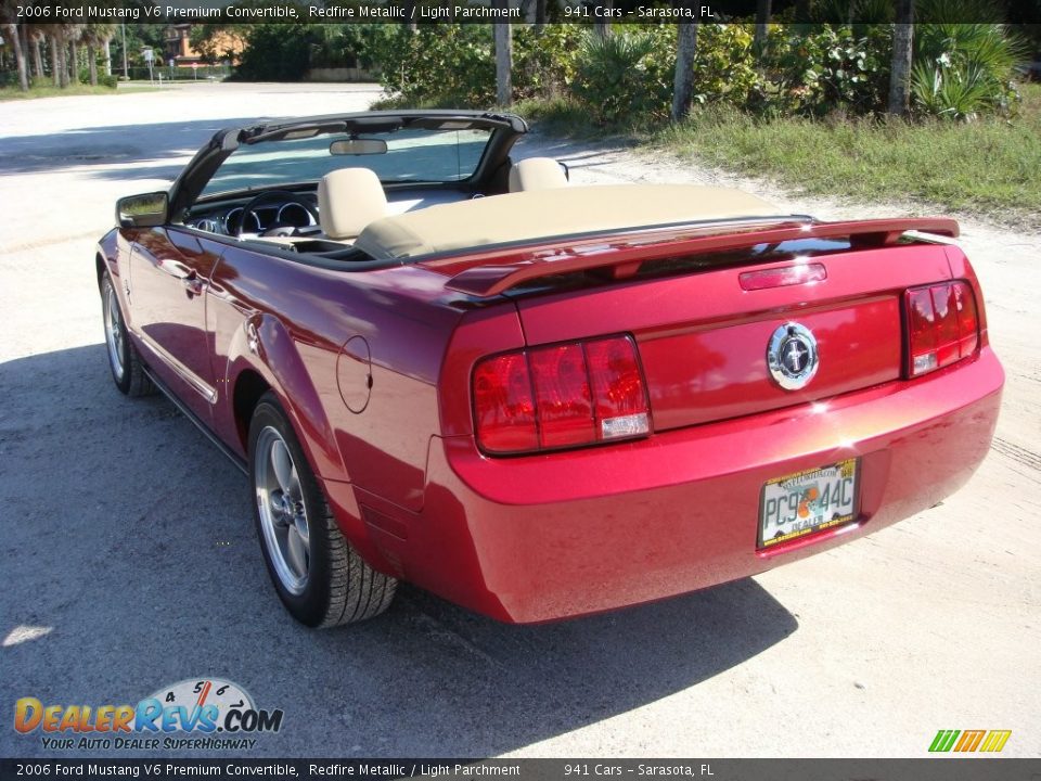 2006 Ford Mustang V6 Premium Convertible Redfire Metallic / Light Parchment Photo #5