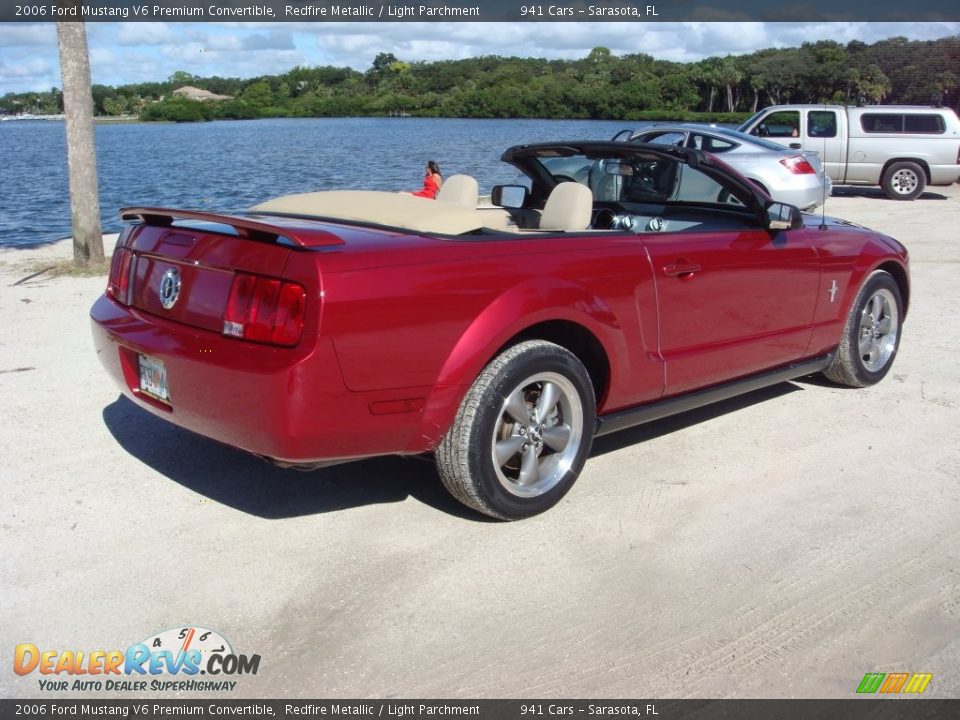 2006 Ford Mustang V6 Premium Convertible Redfire Metallic / Light Parchment Photo #7