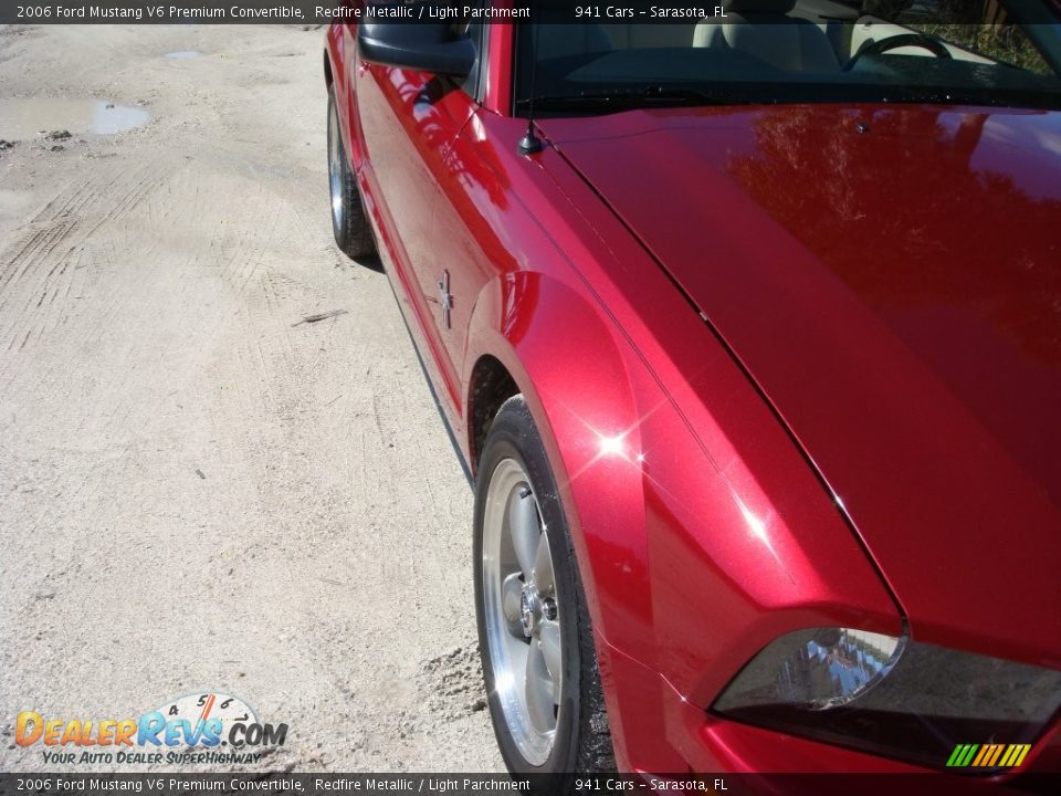 2006 Ford Mustang V6 Premium Convertible Redfire Metallic / Light Parchment Photo #9