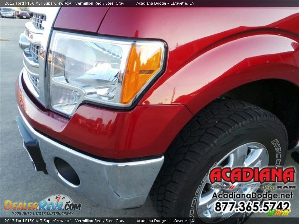 2013 Ford F150 XLT SuperCrew 4x4 Vermillion Red / Steel Gray Photo #2