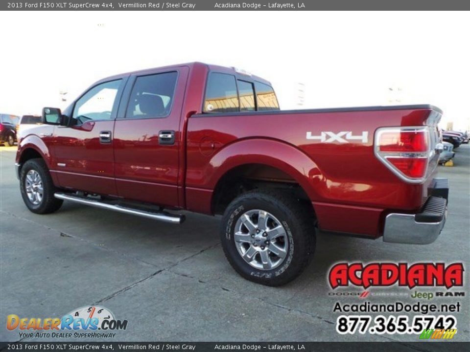 2013 Ford F150 XLT SuperCrew 4x4 Vermillion Red / Steel Gray Photo #4