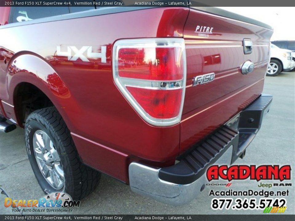 2013 Ford F150 XLT SuperCrew 4x4 Vermillion Red / Steel Gray Photo #5