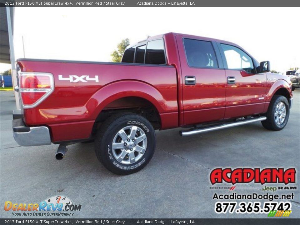 2013 Ford F150 XLT SuperCrew 4x4 Vermillion Red / Steel Gray Photo #6