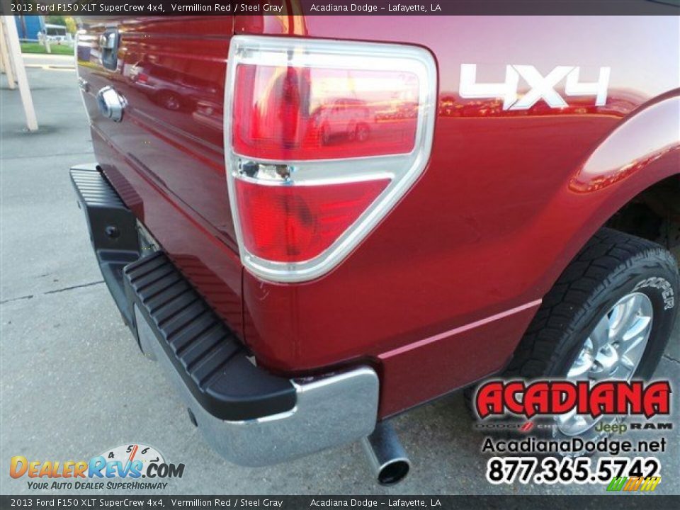 2013 Ford F150 XLT SuperCrew 4x4 Vermillion Red / Steel Gray Photo #7