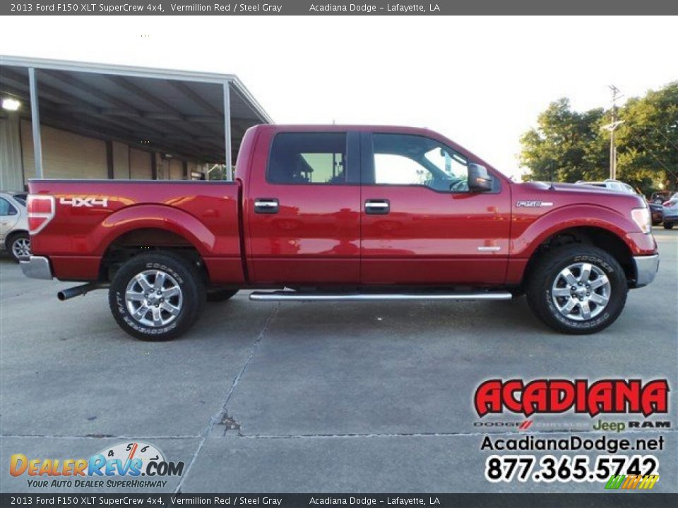 2013 Ford F150 XLT SuperCrew 4x4 Vermillion Red / Steel Gray Photo #8