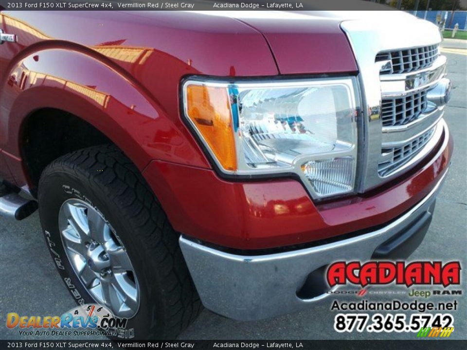2013 Ford F150 XLT SuperCrew 4x4 Vermillion Red / Steel Gray Photo #10