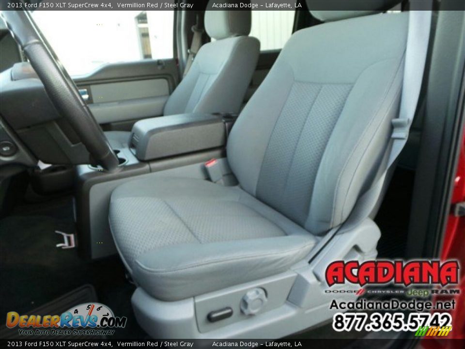 2013 Ford F150 XLT SuperCrew 4x4 Vermillion Red / Steel Gray Photo #16