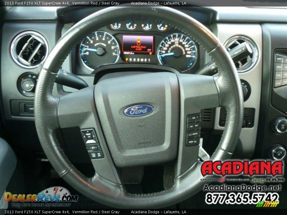 2013 Ford F150 XLT SuperCrew 4x4 Vermillion Red / Steel Gray Photo #17