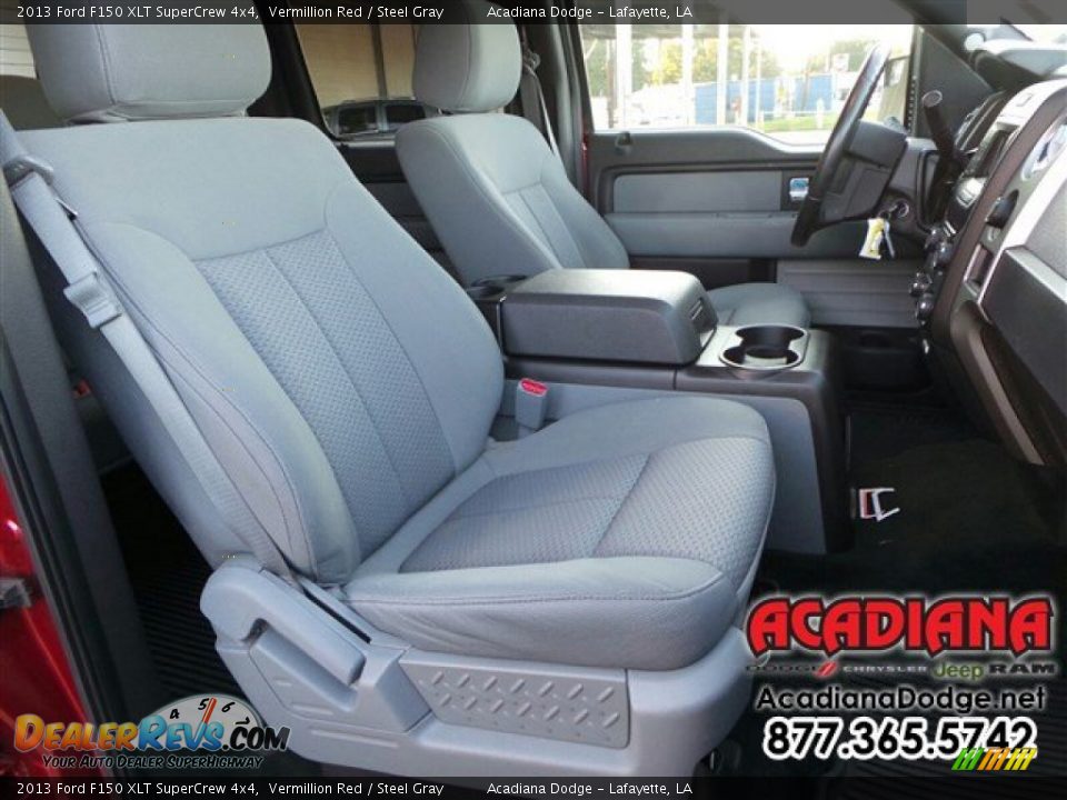 2013 Ford F150 XLT SuperCrew 4x4 Vermillion Red / Steel Gray Photo #21