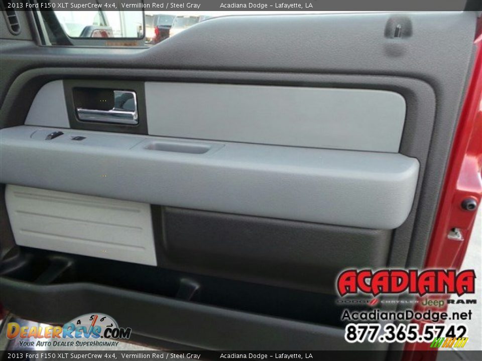 2013 Ford F150 XLT SuperCrew 4x4 Vermillion Red / Steel Gray Photo #22