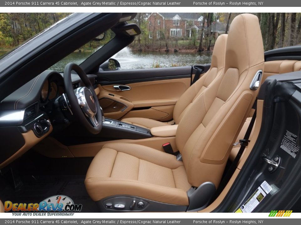 Espresso/Cognac Natural Leather Interior - 2014 Porsche 911 Carrera 4S Cabriolet Photo #13