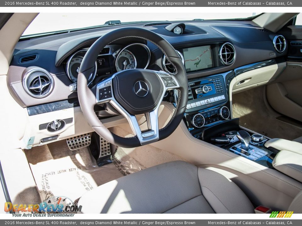 Ginger Beige/Espresso Brown Interior - 2016 Mercedes-Benz SL 400 Roadster Photo #4