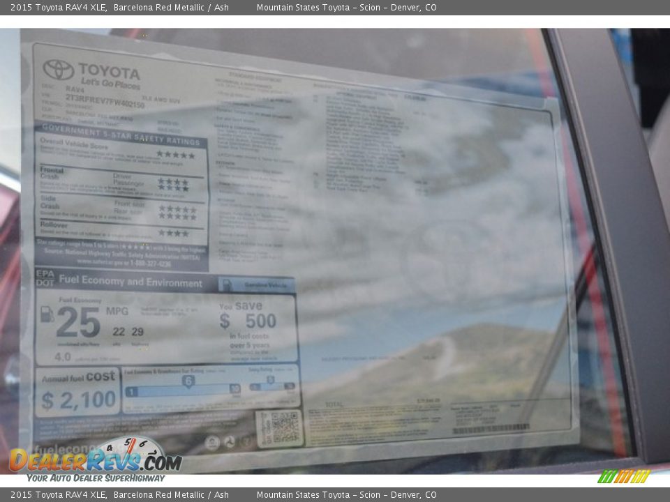 2015 Toyota RAV4 XLE Barcelona Red Metallic / Ash Photo #10