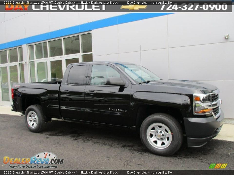 2016 Chevrolet Silverado 1500 WT Double Cab 4x4 Black / Dark Ash/Jet Black Photo #1