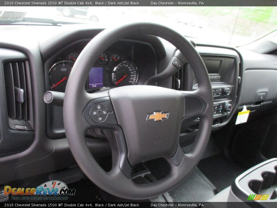 2016 Chevrolet Silverado 1500 WT Double Cab 4x4 Black / Dark Ash/Jet Black Photo #13