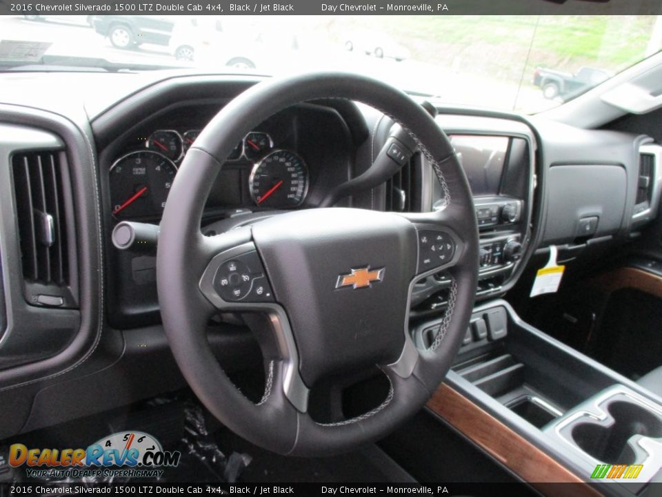 2016 Chevrolet Silverado 1500 LTZ Double Cab 4x4 Black / Jet Black Photo #13