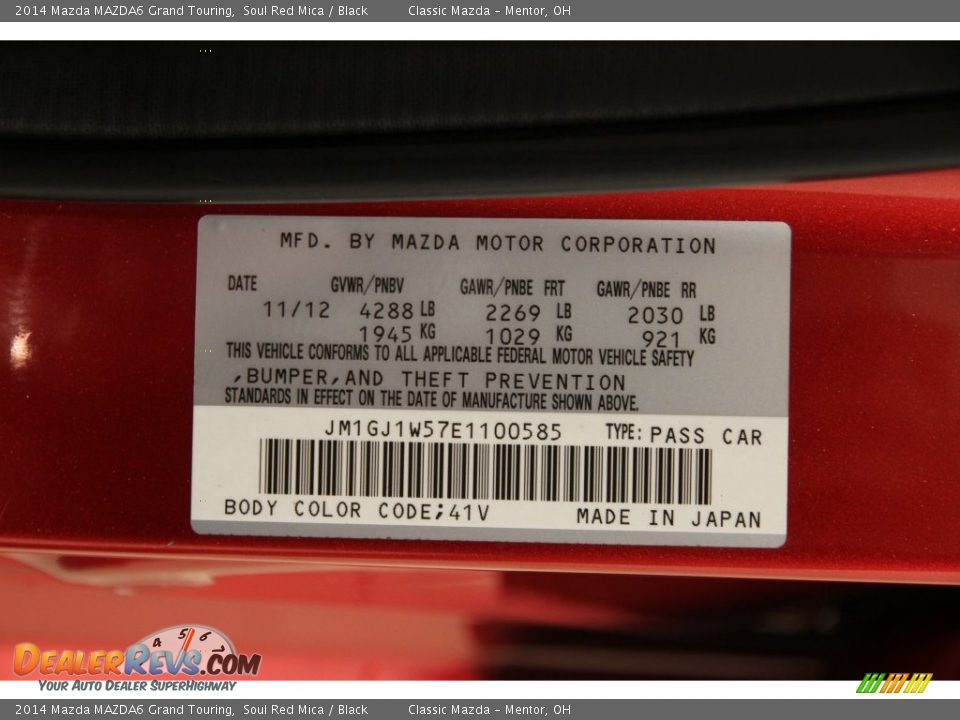 2014 Mazda MAZDA6 Grand Touring Soul Red Mica / Black Photo #20