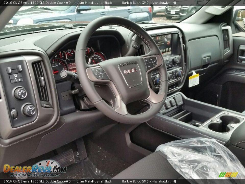 Jet Black Interior - 2016 GMC Sierra 1500 SLE Double Cab 4WD Photo #8