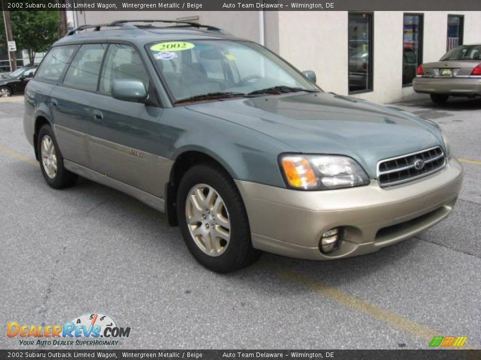 2002 Subaru Outback Limited Wagon Wintergreen Metallic / Beige Photo #1