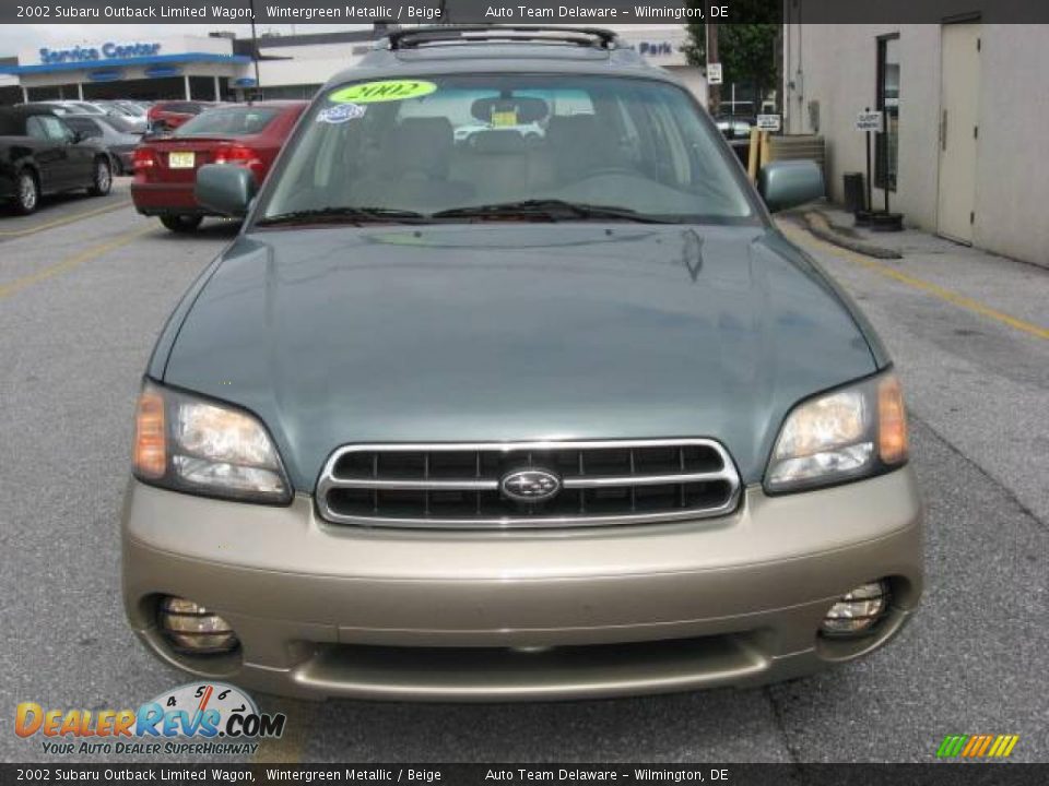 2002 Subaru Outback Limited Wagon Wintergreen Metallic / Beige Photo #3