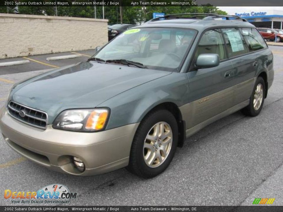 2002 Subaru Outback Limited Wagon Wintergreen Metallic / Beige Photo #4