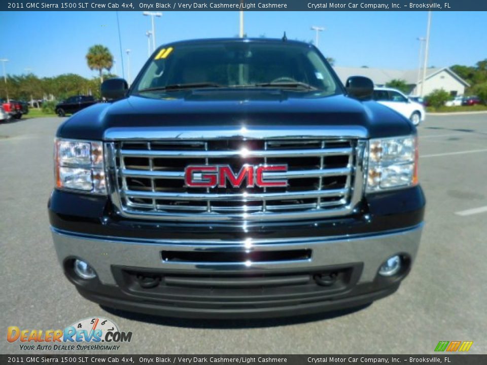 2011 GMC Sierra 1500 SLT Crew Cab 4x4 Onyx Black / Very Dark Cashmere/Light Cashmere Photo #13