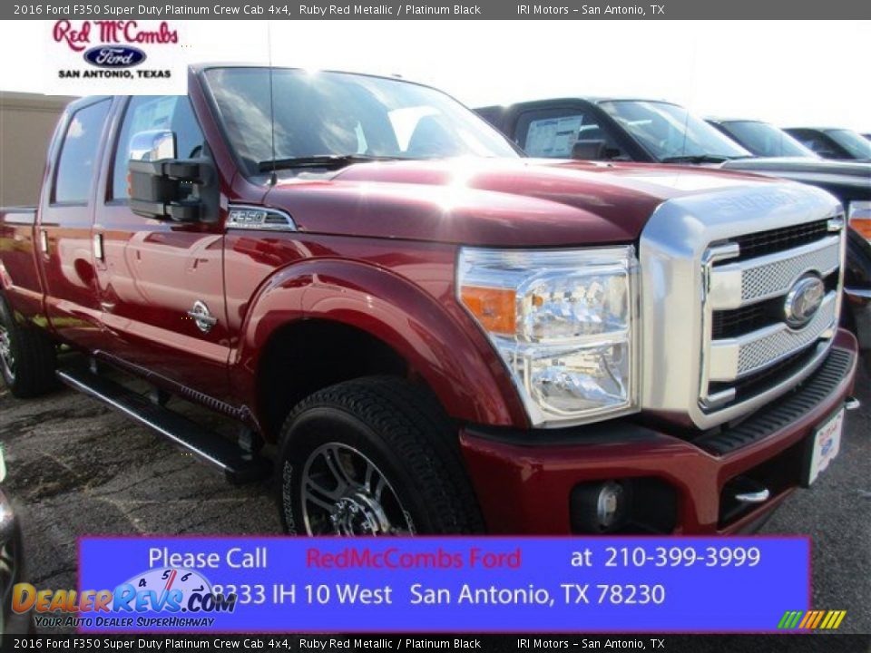 2016 Ford F350 Super Duty Platinum Crew Cab 4x4 Ruby Red Metallic / Platinum Black Photo #1
