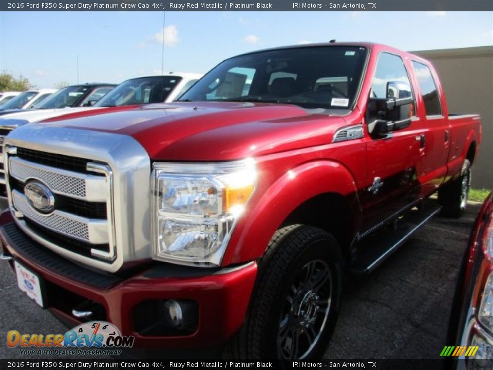 2016 Ford F350 Super Duty Platinum Crew Cab 4x4 Ruby Red Metallic / Platinum Black Photo #2