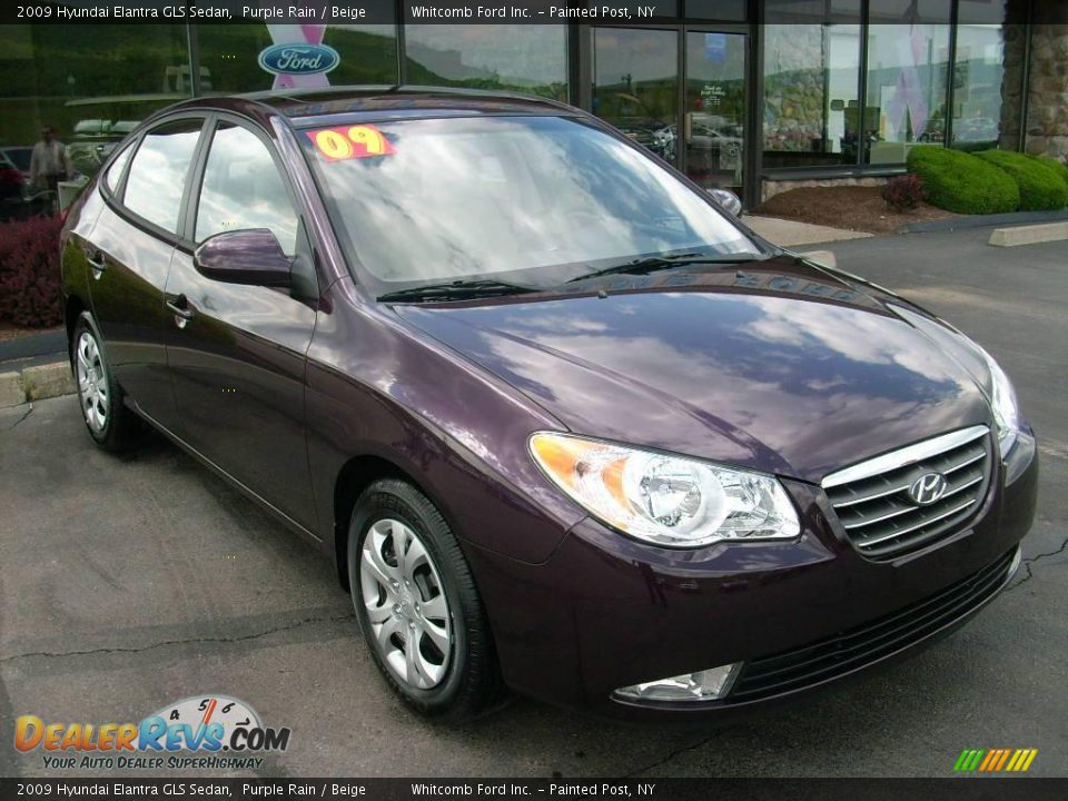 2009 Hyundai Elantra GLS Sedan Purple Rain / Beige Photo #2